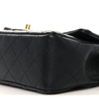 Lambskin Quilted Mini Rectangular Flap Black