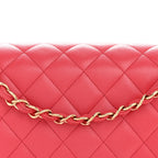 Caviar Quilted Jumbo Double Flap Dark Pink