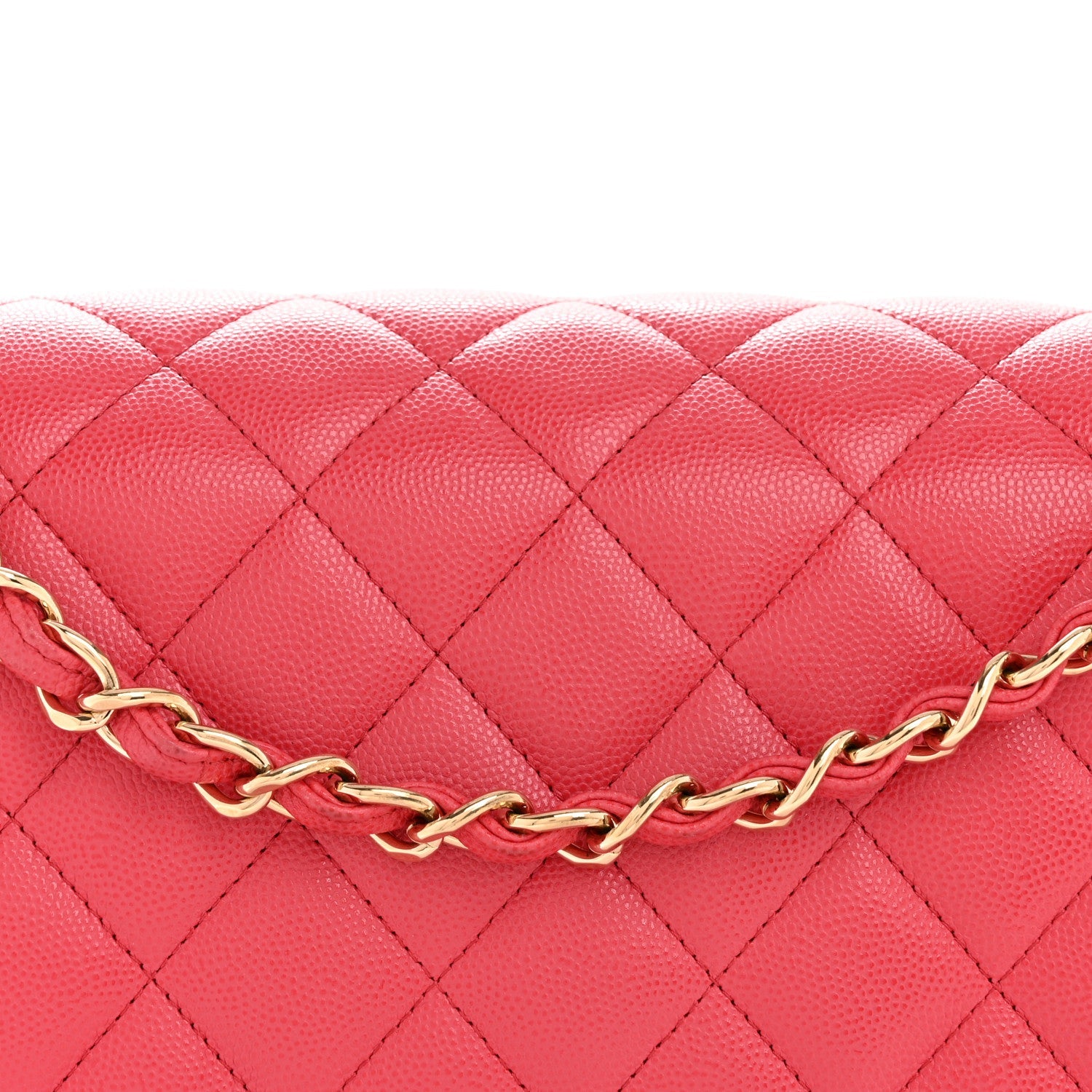 Caviar Quilted Jumbo Double Flap Dark Pink
