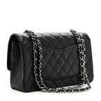 Caviar Quilted Medium Double Flap Black