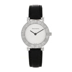 Sterling Silver Calfskin 29mm Atlas Quartz Watch Black
