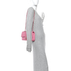 Caviar Quilted Medium Double Flap Pink