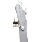 Guccissima Small Padlock Shoulder Bag Black White