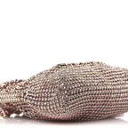 Crystal Embellished Metallic Lambskin Mini Chanel 22 Light Pink