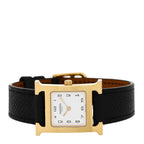 Stainless Steel Epsom 21mm Heure H Hour Quartz Watch Noir