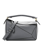 Soft Grained Calfskin Small Puzzle Bag Asphalt Grey