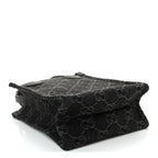 Denim Cuoio Harness GG Monogram Mini Ophidia Tote Bag Black Medium Grey