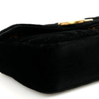 Velvet Matelasse Mini GG Marmont Shoulder Bag Black