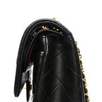 Lambskin Quilted Small Double Flap Black