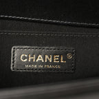 Lambskin Quilted Medium Boy Flap Black