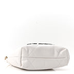 Shiny Calfskin Quilted Mini Chanel 22 White Black