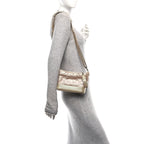 Iridescent Aged Calfskin Quilted Small Gabrielle Hobo Light Pink