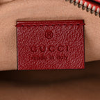 Glazed Calfskin Matelasse Heart Mini GG Marmont Round Shoulder Bag Romantic Cerise