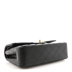 Lambskin Quilted Small Double Flap Black