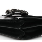 Dollar Calfskin Crystal Web Mini Dionysus Bamboo Top Handle Bag Black Black Diamond