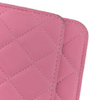 Lambskin Quilted CC Pearl Crush Wallet on Chain WOC Pink