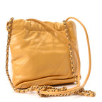 Shiny Calfskin Quilted Mini Chanel 22 Yellow