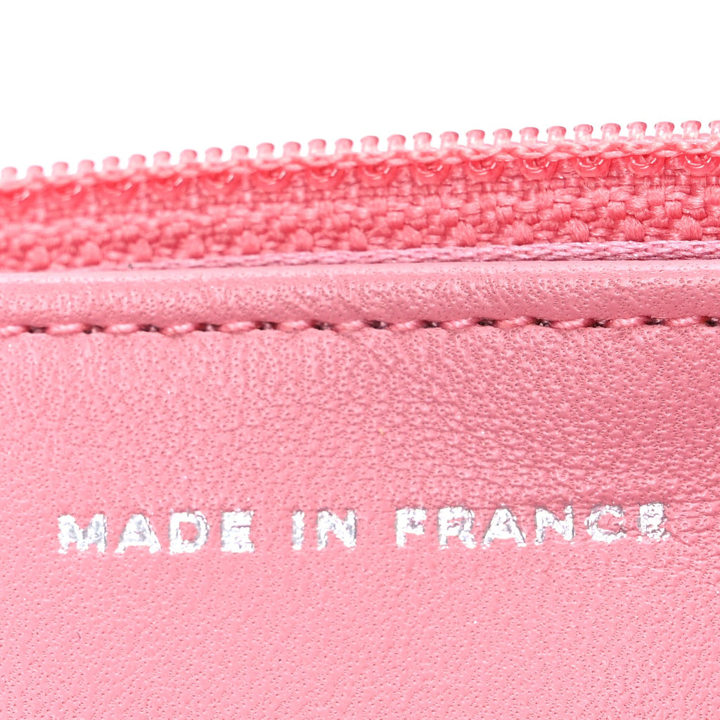 Lambskin Camellia Embossed Wallet on Chain WOC Pink