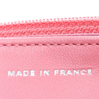 Lambskin Camellia Embossed Wallet on Chain WOC Pink