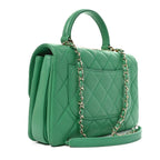 Lambskin Quilted Medium Trendy CC Flap Dual Handle Bag Green