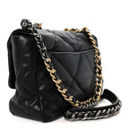 Goatskin Quilted Large Chanel 19 Flap Black
