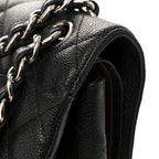 Caviar Quilted Jumbo Double Flap Black