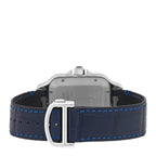 Stainless Steel Alligator 39.8mm Santos De Cartier Automatic Watch Blue