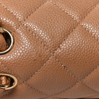Caviar Quilted Jumbo Double Flap Beige