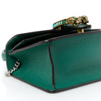 Dollar Calfskin Crystal Mini Dionysus Top Handle Bag Emerald