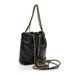 Shiny Calfskin Quilted Mini Chanel 22 Black