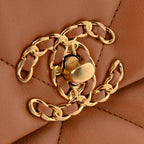 Lambskin Quilted Medium Chanel 19 Flap Brown
