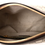 GG Supreme Monogram Textured Calfskin Web Super Mini Ophidia Shoulder Bag Beige Ebony New Acero