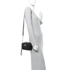 Calfskin Matelasse Mini GG Marmont Chain Shoulder Bag Black