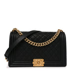 Caviar Quilted New Medium Boy Flap Black
