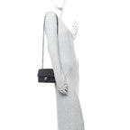 Lambskin Quilted Mini Rectangular Flap Black