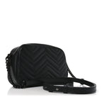 Calfskin Matelasse Monochrome Small GG Marmont Chain Shoulder Bag Black