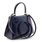 Shiny Alligator Mini Kelly Sellier 20 Bleu Roi