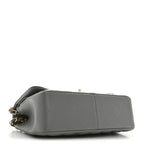 Caviar Quilted Jumbo Double Flap Grey