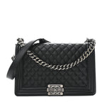 Caviar Quilted New Medium Boy Flap Black