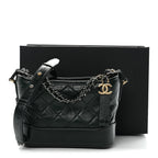 Aged Calfskin Quilted Small Gabrielle Hobo Dark Green