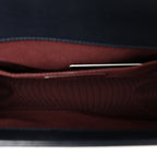 Calfskin Woven Medium Boy Flap Blue Burgundy