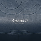 Caviar Quilted Jumbo Double Flap Blue