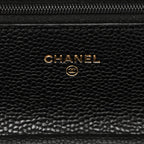 Caviar Quilted CC Turnlock Wallet On Chain WOC Black