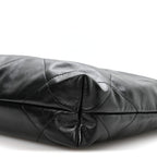 Shiny Calfskin Quilted Small Chanel 22 Black