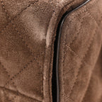 Suede Quilted Small Chanel 25 Handbag Dark Brown
