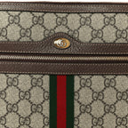 GG Supreme Monogram Large Ophidia Pouch Clutch Brown
