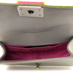 Canvas Quilted Medium Fluo Boy Flap Dark Grey Fuchsia Green
