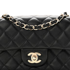 Lambskin Quilted Mini Rectangular Flap Black