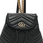 Calfskin Matelasse GG Marmont Flap Backpack Black