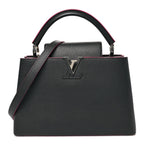 Taurillon Capucines PM Black Fuchsia